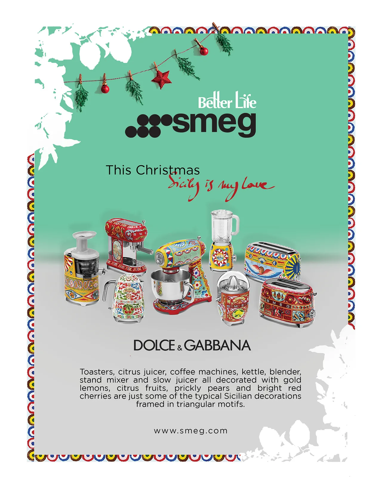 SMEG Better Life Christmas campaign poster