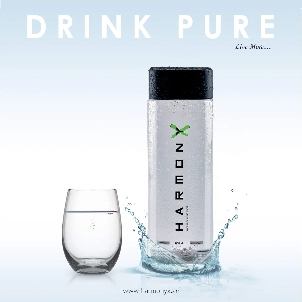 Harmony Mineral Water — Drink Pure bottle campaign image