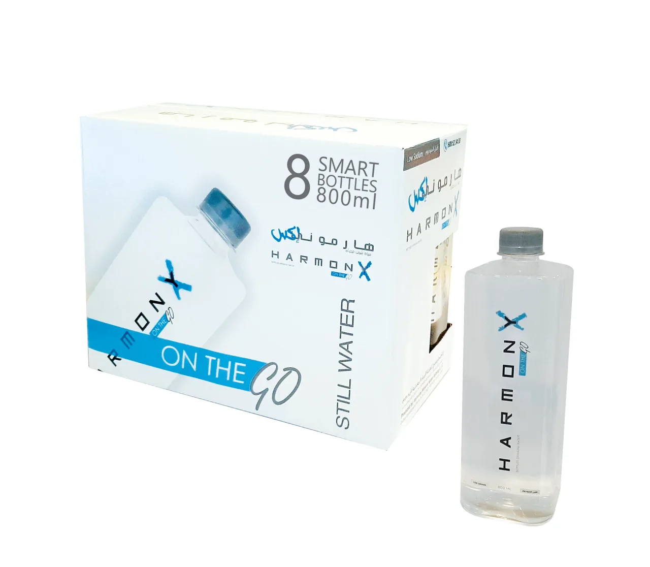 Harmony Mineral Water on-the-go multipack and bottle