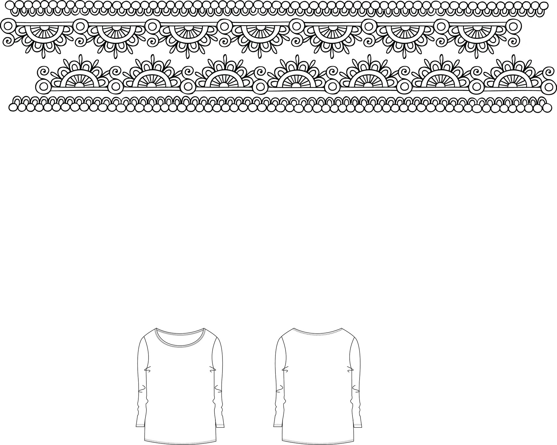 Lace border artwork, full repeat, style code WKT-F16333