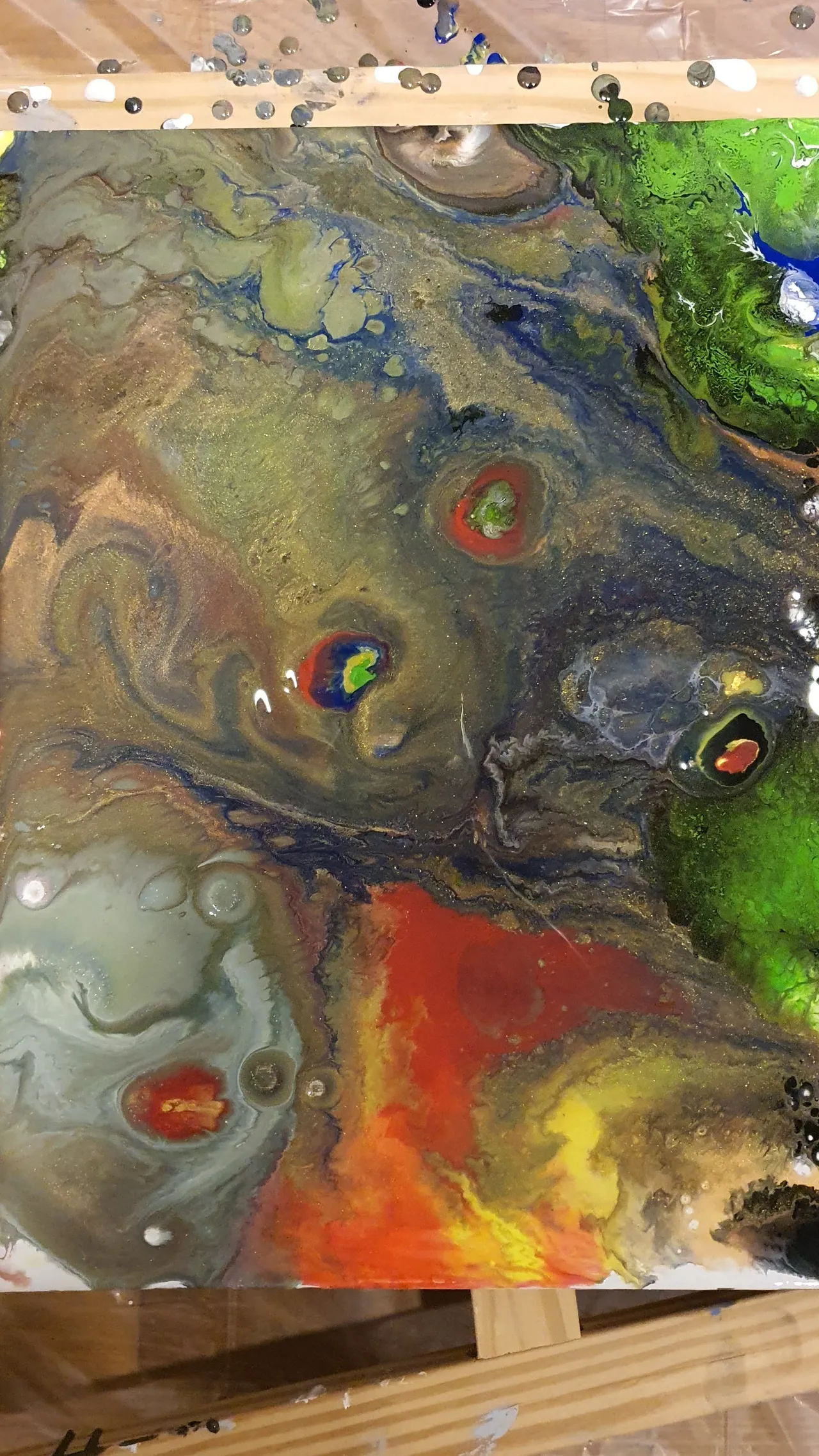 Wabi Sabi — original abstract painting in poured colour